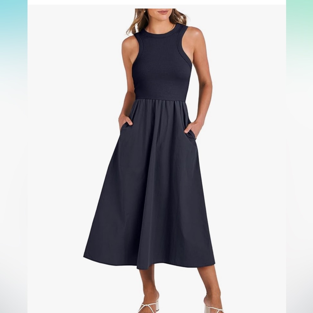 Navy Sleeveless Dress